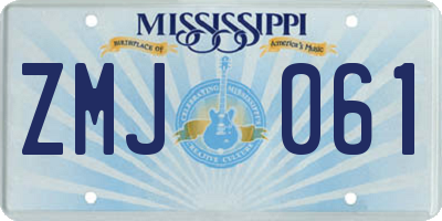 MS license plate ZMJ061