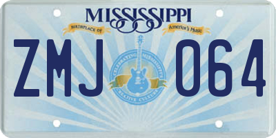 MS license plate ZMJ064