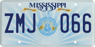 MS license plate ZMJ066