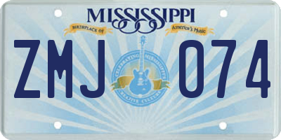 MS license plate ZMJ074