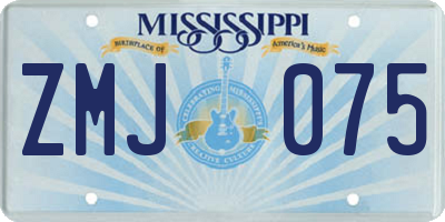 MS license plate ZMJ075