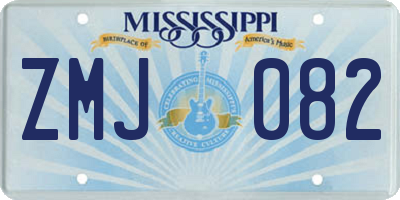 MS license plate ZMJ082