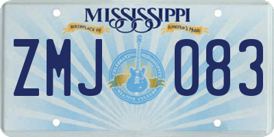 MS license plate ZMJ083