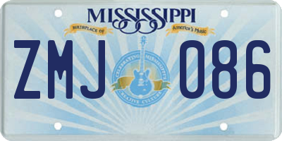 MS license plate ZMJ086