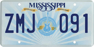 MS license plate ZMJ091