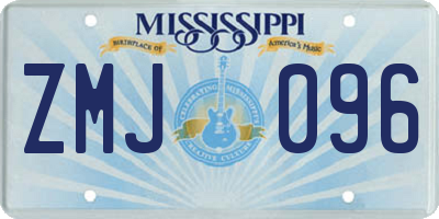 MS license plate ZMJ096