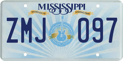 MS license plate ZMJ097