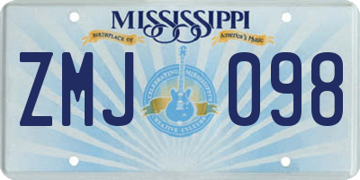 MS license plate ZMJ098