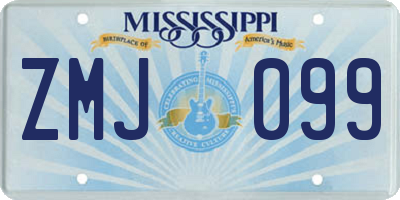 MS license plate ZMJ099
