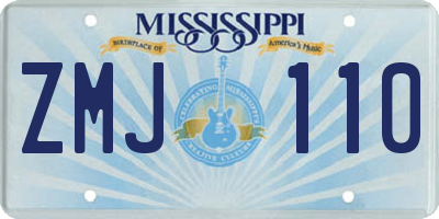 MS license plate ZMJ110