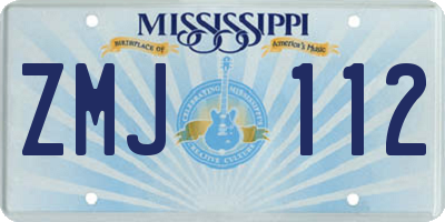 MS license plate ZMJ112