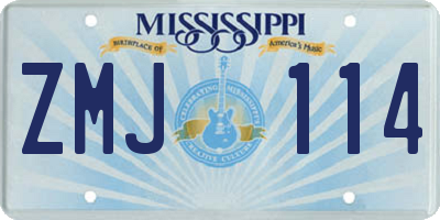 MS license plate ZMJ114