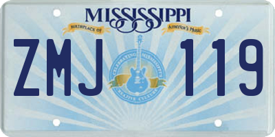 MS license plate ZMJ119
