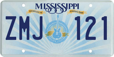 MS license plate ZMJ121