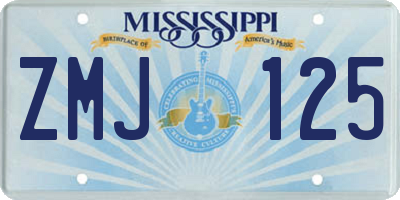MS license plate ZMJ125