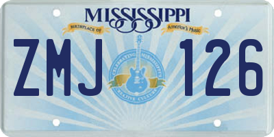 MS license plate ZMJ126