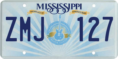MS license plate ZMJ127