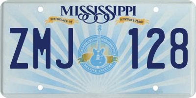 MS license plate ZMJ128