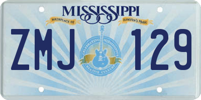 MS license plate ZMJ129