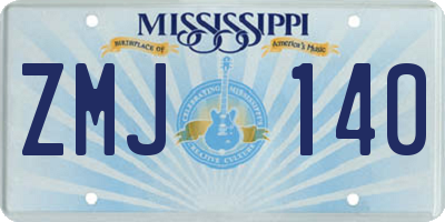 MS license plate ZMJ140