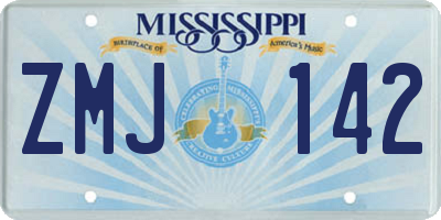 MS license plate ZMJ142