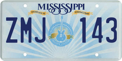 MS license plate ZMJ143