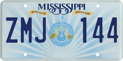MS license plate ZMJ144