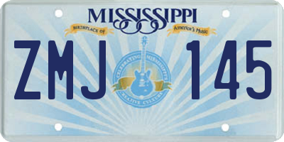 MS license plate ZMJ145