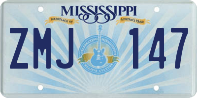 MS license plate ZMJ147
