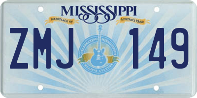 MS license plate ZMJ149