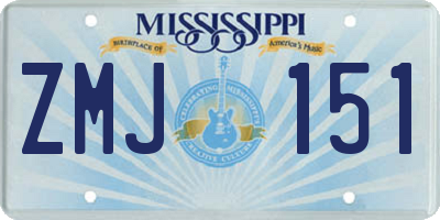 MS license plate ZMJ151