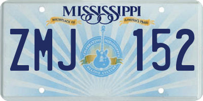 MS license plate ZMJ152