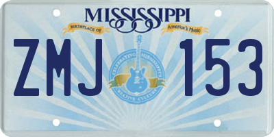 MS license plate ZMJ153