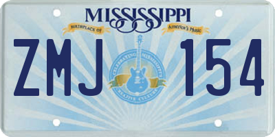 MS license plate ZMJ154