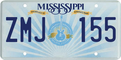 MS license plate ZMJ155