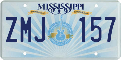 MS license plate ZMJ157
