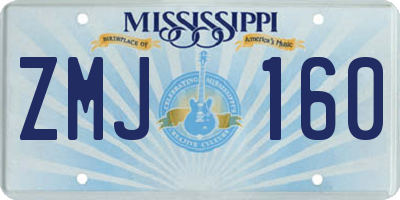MS license plate ZMJ160