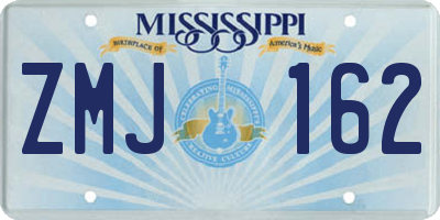 MS license plate ZMJ162