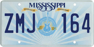 MS license plate ZMJ164