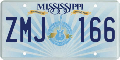 MS license plate ZMJ166