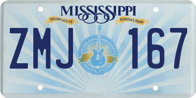 MS license plate ZMJ167
