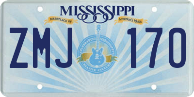 MS license plate ZMJ170