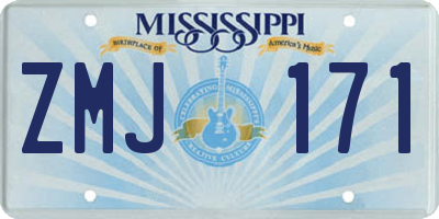 MS license plate ZMJ171