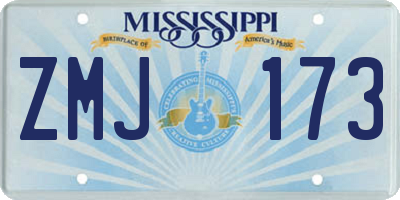 MS license plate ZMJ173