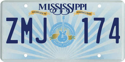 MS license plate ZMJ174