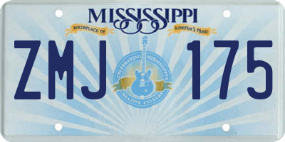 MS license plate ZMJ175