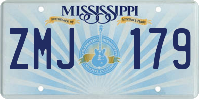 MS license plate ZMJ179