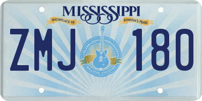 MS license plate ZMJ180