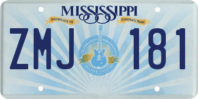 MS license plate ZMJ181