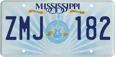 MS license plate ZMJ182